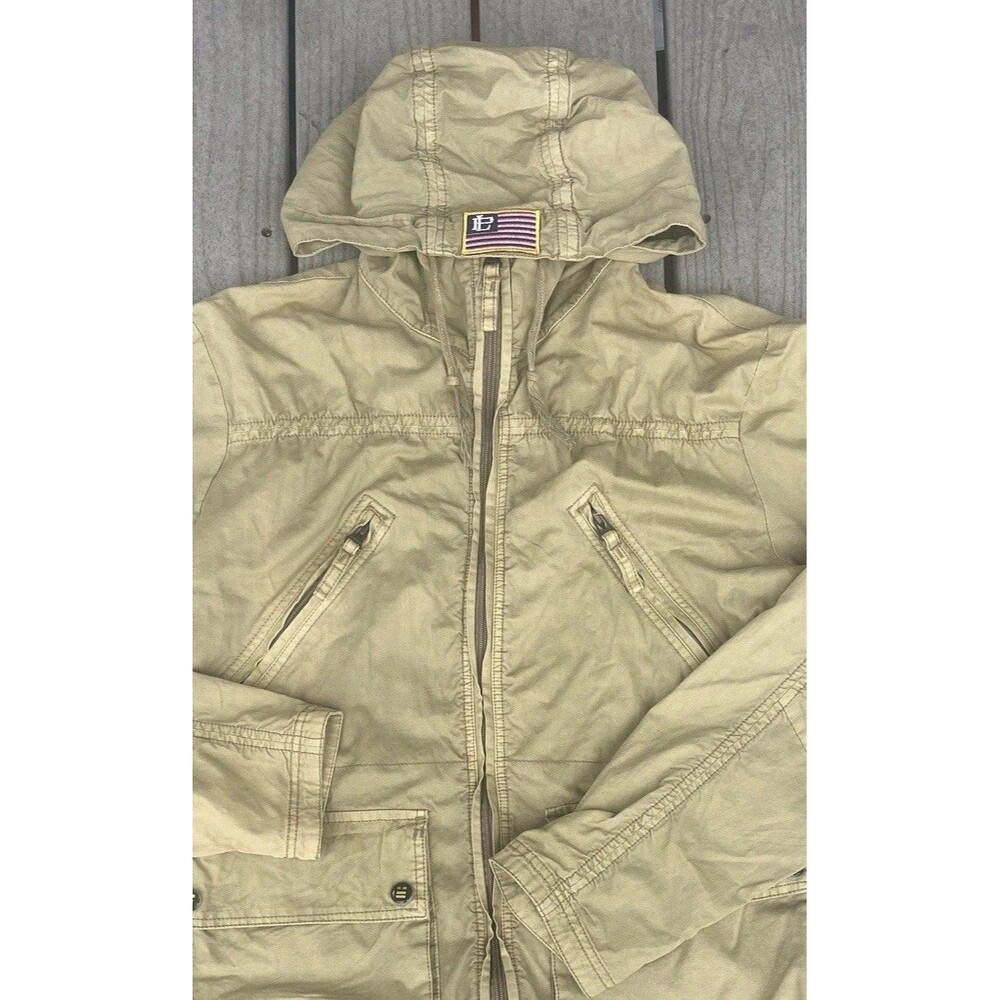 Privileged Life Hooded Field Jacket Men’s M Khaki Cotton Zip Utility Layering
